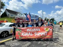 The Indiana Rural Summit took part in the Strassenfest parade in Jasper, IN