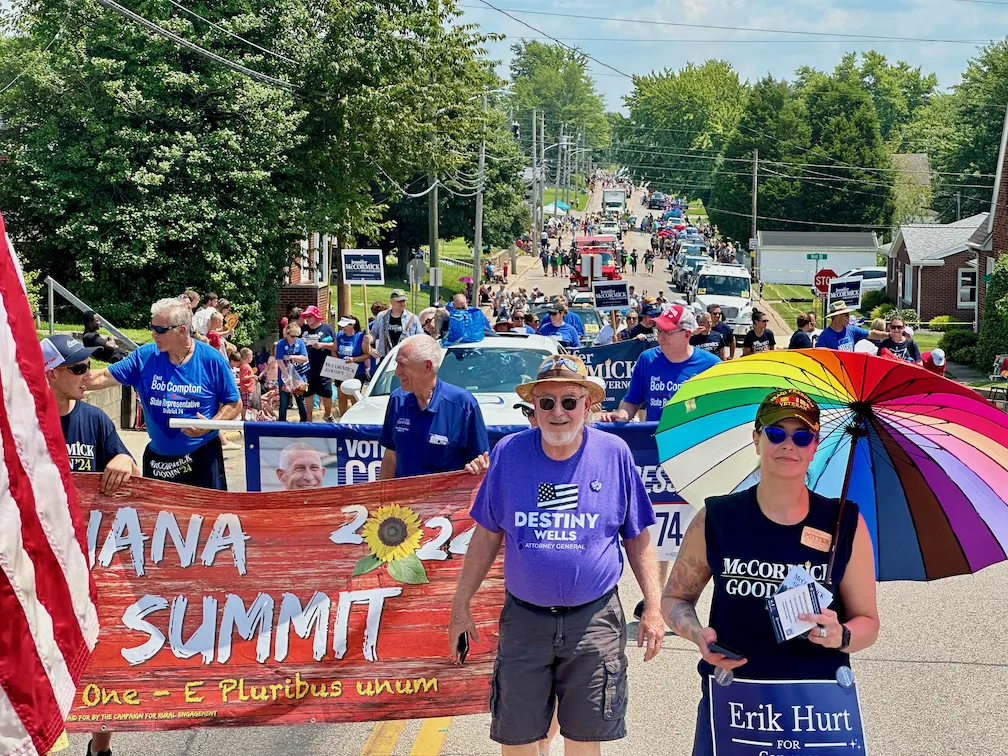 The Indiana Rural Summit took part in the Strassenfest parade in Jasper, IN